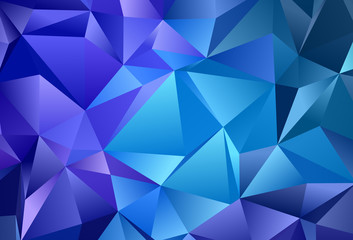 Canvas Print - Dark BLUE vector pattern with polygonal style.