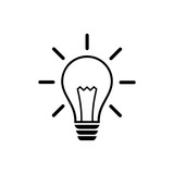Fototapeta  - Light Bulb line icon vector, isolated on white background. Idea sign, solution, thinking concept