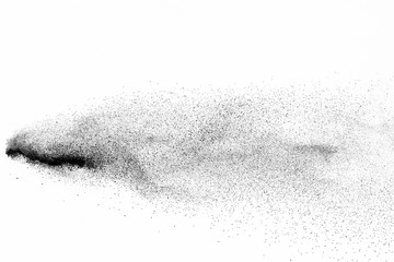 Wall Mural - black powder explosion on white background. colored cloud. colorful dust explode. paint holi.