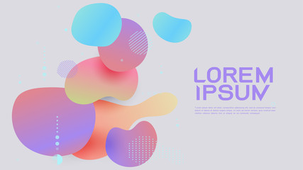 Wall Mural - abstract modern geometric background. fluid shapes composition, banner for replace text. vector illu