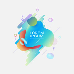 Poster - fluid abstract dynamic shapes. trendy badges geometric design, banner for replace text. vector illus