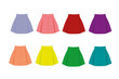 different colors skirt set vector illustration 