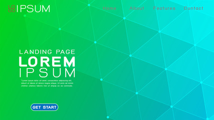 Poster - landing page template with abstract colorful gradient geometric and modern overlapping background. v
