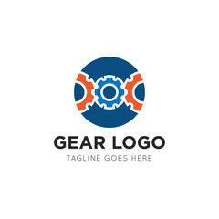 Sticker - gear logo and icon vector illustration design template