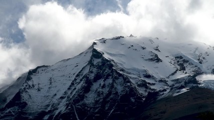 Wall Mural - Cloudy Summits While Backpacking in Torres del Paine National Park in Chilean Patagonia 