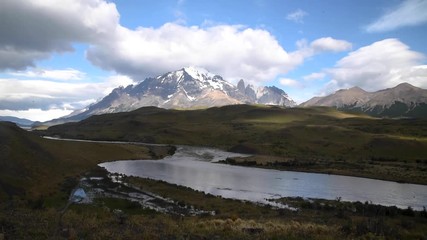 Wall Mural - Laguna Amarga while backpacking in Torres del Paine National Park in Chilean Patagonia 