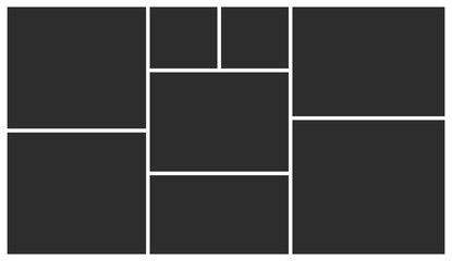 Aufkleber - Templates collage eight frames photos. Poster frame mockup. Empty vector frames.