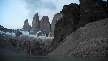 Wall Mural - Mirador base de las Torres while backpacking in Torres del Paine National Park in Chilean Patagonia 