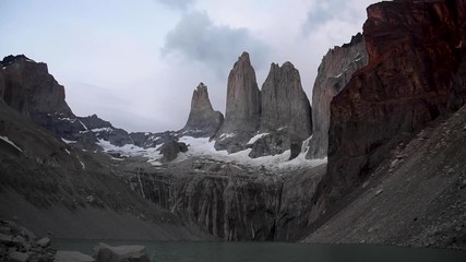 Wall Mural - Mirador base de las Torres while backpacking in Torres del Paine National Park in Chilean Patagonia 