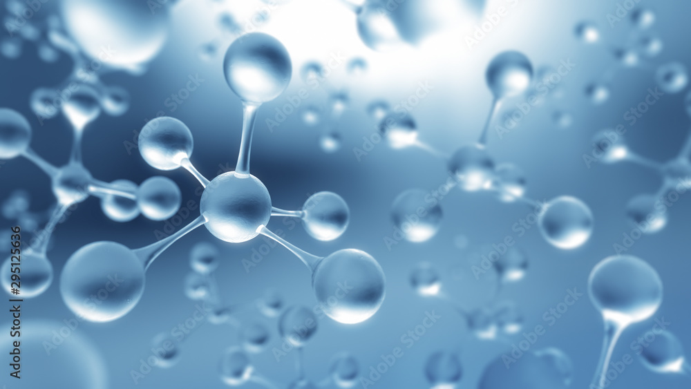 Molecules or atom clean structure background for science,chemistry and biotechnology,Abstract background,3d rendering. - obrazy, fototapety, plakaty 