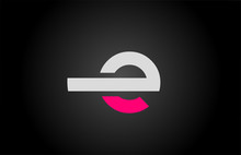 White Pink Alphabet Letter E Logo Icon Design