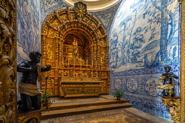 Wall Mural - Azulejos decoration inside the Sé Catedral de Santa Maria, Faro, Algarve, Portugal