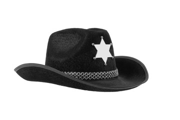 Wall Mural - one black sheriff cowboy hat