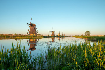 dutch windmill in kinderdijk, holland