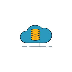 Wall Mural - cloud database icon. outline filled creative elemet from big data icons collection. premium cloud da