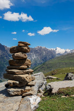 Stone Cairn In Himalayas