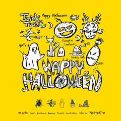  할로윈 포스터 / 손으로 그린 할로윈 그림