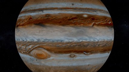 Wall Mural - hubble space telescope flying past the planet jupiter.