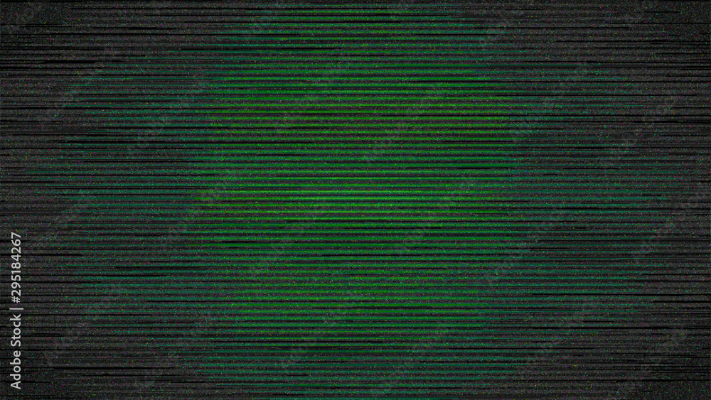 Green Digital Screen Noise in Vignette Dark Background - obrazy, fototapety, plakaty 