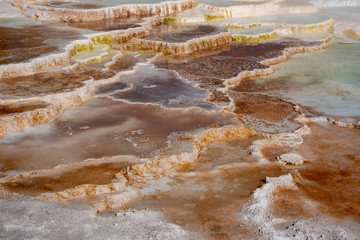 Sticker - Mineral pools generated by a hot spring by Cleopatra terrace