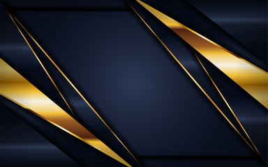 Wall Mural - luxurious dark navy background with golden lines. elegant modern background.
