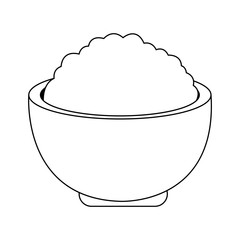 Sticker - bowl with rice icon, flat design