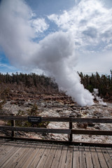 Sticker - Geothermal feature at Norris geyser basin area at Yellowstone National Park (USA)