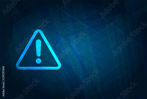 Fotomural Alert icon futuristic digital abstract blue background