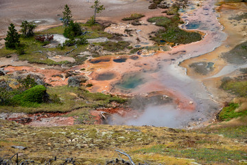 Sticker - Artists painpots geothermal area in Yellowstone National Park