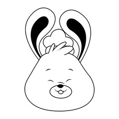 Canvas Print - Cartoon Rabbit icon, flat design