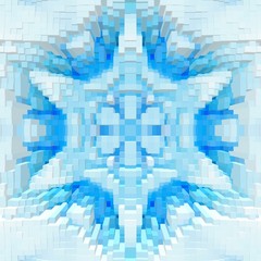 Cube 3d extrude symmetry background, ornament shape.