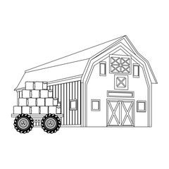 Sticker - wooden Farm barn design