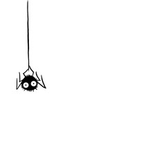 Cute Spider On The Web. Hand Drawn. Isolated On White Background. Halloween Illustration	