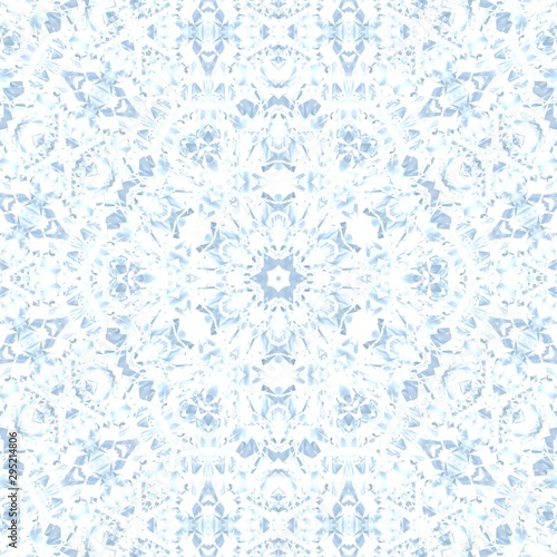 abstract blue ice pattern symmetry. circle.