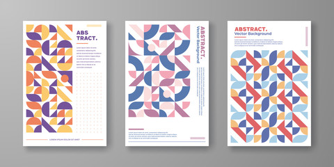 Wall Mural - retro geometric covers design. abstract background with three option can us for poster, cover, and o