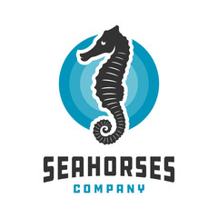 Poster - Seahorse and circle logo design