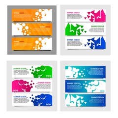 Wall Mural - Bundle of 12 abstract design banner web template.vector design