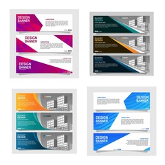 Wall Mural - Bundle of 12 abstract design banner web template.vector design
