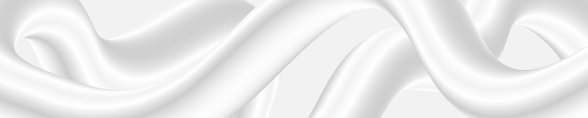 abstract grey and white 3d liquid wavy banner design. web header smooth background. vector illustrat