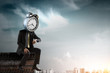 Clock headed businessman. Business efficiency concept.