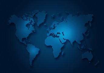 world digital outlined map background
