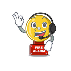 Sticker - With headphone fire alarm in the a cartoon