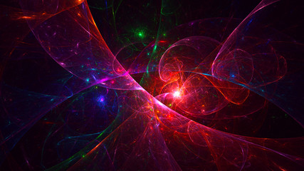 3D rendering abstract colorful fractal light background