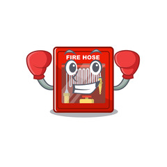 Wall Mural - Boxing fire hose cabinet on the mascot