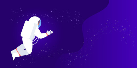 Astronaut in space vector banner