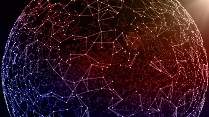 Wall Mural - Abstract Background for Production. Polygonal Network Shape Dynamic Gradients. Technology Abstract Geometric Background Plexus. Abstract Decoration 3D Render . Fantasy Technology 