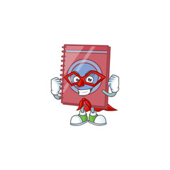 Sticker - Super hero red closed book for education object.