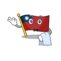 Poster - Waiter flag taiwan mascot isolated the cartoon