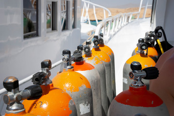 diving equipment on board the boat