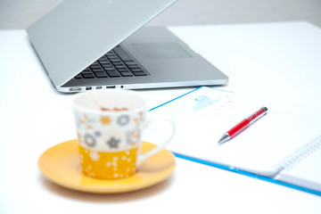 Woman working at home office